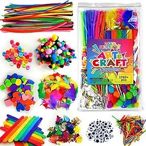 WAU CRAFTS Arts and Crafts Supplies for Kids - 1750 pcs Crafting for School Kindergarten Homescho... | Amazon (US)