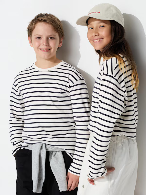 Soft Brushed Striped Crew Neck Long-Sleeve T-Shirt | UNIQLO (US)
