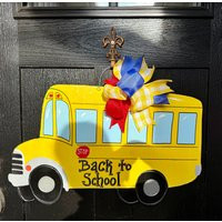 Door Hanger/School Bus Wooden - Back To Teacher Coach Driver | Etsy (US)