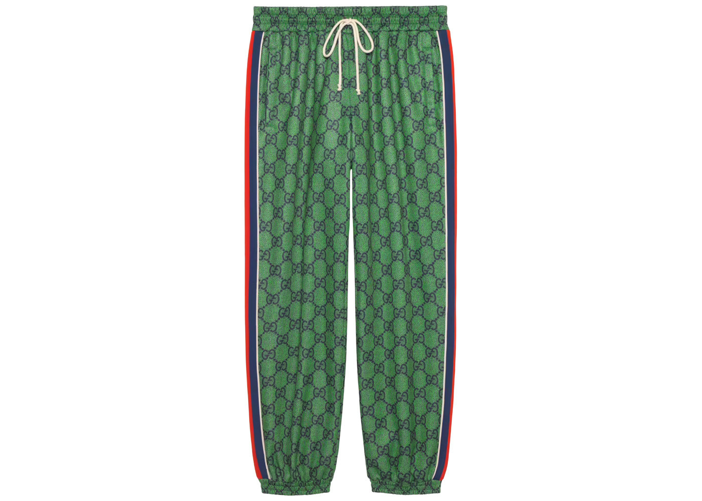 Men's Gucci GG Jersey JoGGing Pant With Web in Green/Dark Blue | StockX