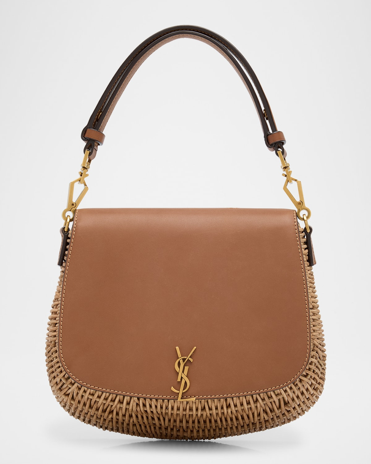 Voltaire Mini YSL Top-Handle Bag in Bamboo and Calfskin | Neiman Marcus