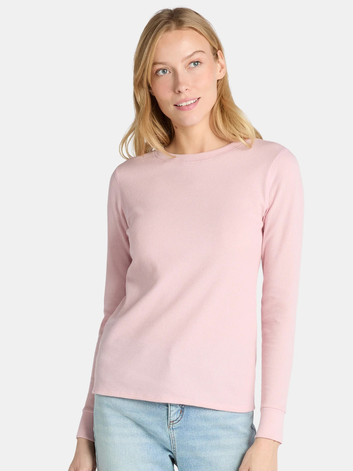 Time and Tru Women’s Thermal Tee with Long Sleeves, Sizes XS-XXXL | Walmart (US)