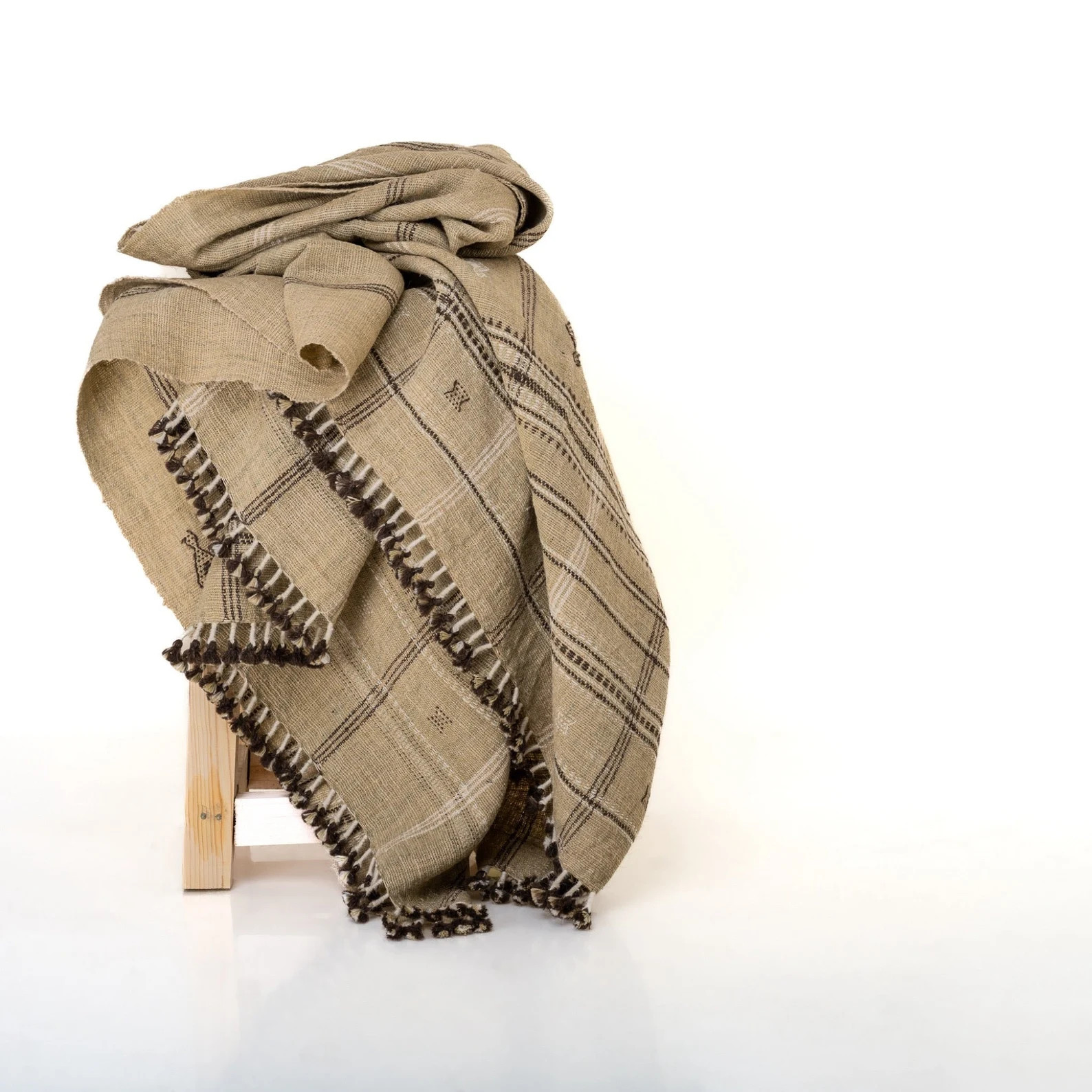 TANISHQ Handcrafted Indian Wool Rustic Tan Throw Blanket Rust Orange Hue Perfectly Sized for Drap... | Etsy (US)