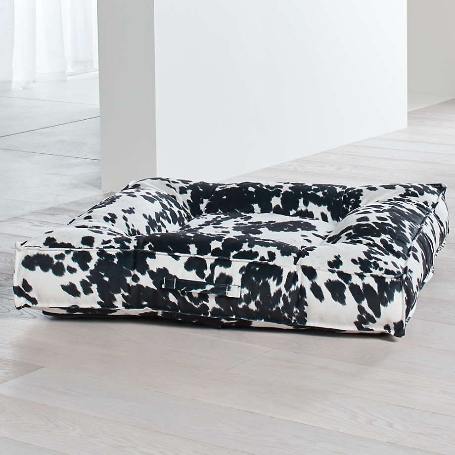 Piazza Extra-Large Shale Tufted Dog Bed + Reviews | Crate and Barrel | Crate & Barrel