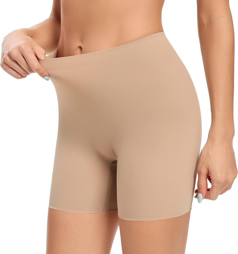 Seamless Slip Shorts for Women Under Dress Shaping Boyshorts Panties Tummy Control Shapewear | Amazon (US)