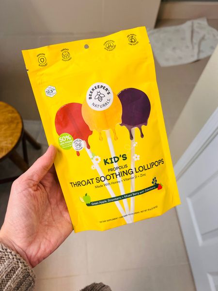 My son loves Beekeeper’s Naturals cough drop but I worry about choking so these lollipops are ideal. But they can be hard to find. Scoop them up while they are in stock! Also the ingredients are amazing! Super clean  