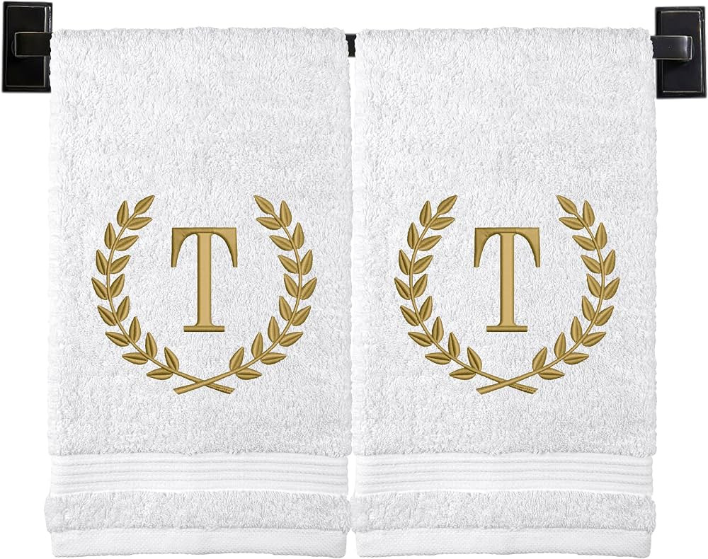 Custom Luxury Towels Monogrammed Hand Towels for Bathroom | Set of 2 | Genuine Turkish Towels | C... | Amazon (CA)