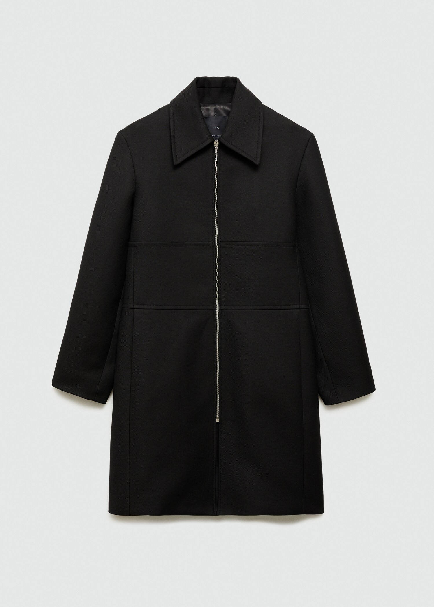 Zip straight-cut coat | Mango Canada