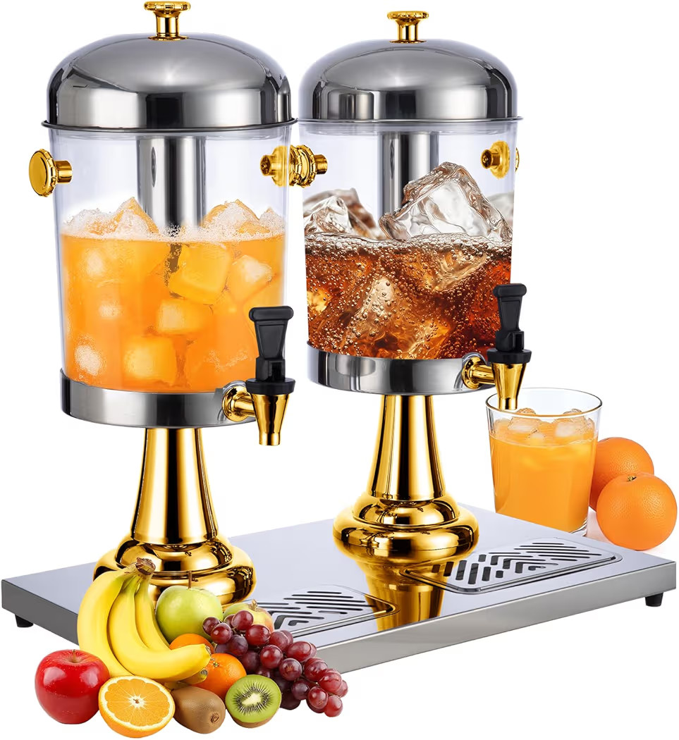 4.23 Gallon Hot and Cold Beverage Dispenser with Stand, Stainless Steel Drink Dispenser with Drip... | Amazon (US)