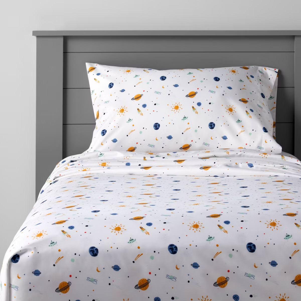 Twin Space Microfiber Kids' Sheet Set - Pillowfort™: Boys Bedding, Outer Space Theme, OEKO-TEX ... | Target