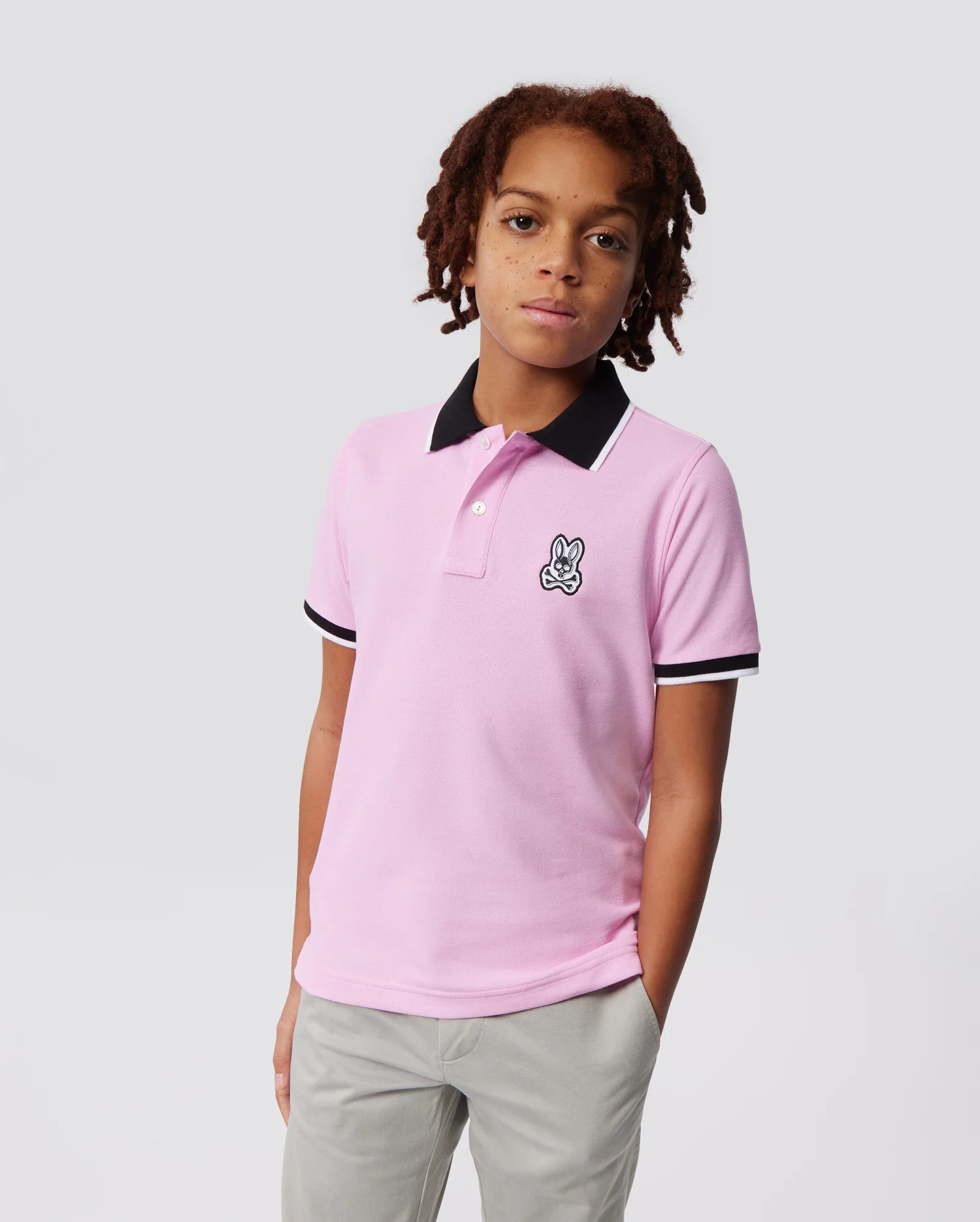 KIDS BLUE SERGE PIQUE FASHION POLO - B0K700X1PC | PSYCHO BUNNY | Psycho Bunny