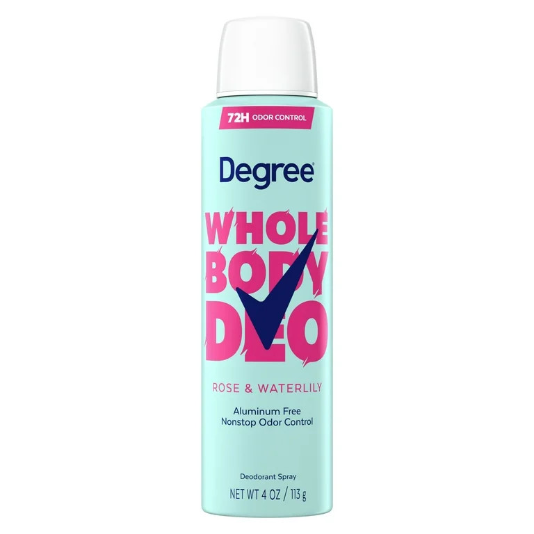 Degree Women Whole Body Deodorant Spray for Women Rose & Waterlily Scent Aluminum Free, 4 oz | Walmart (US)