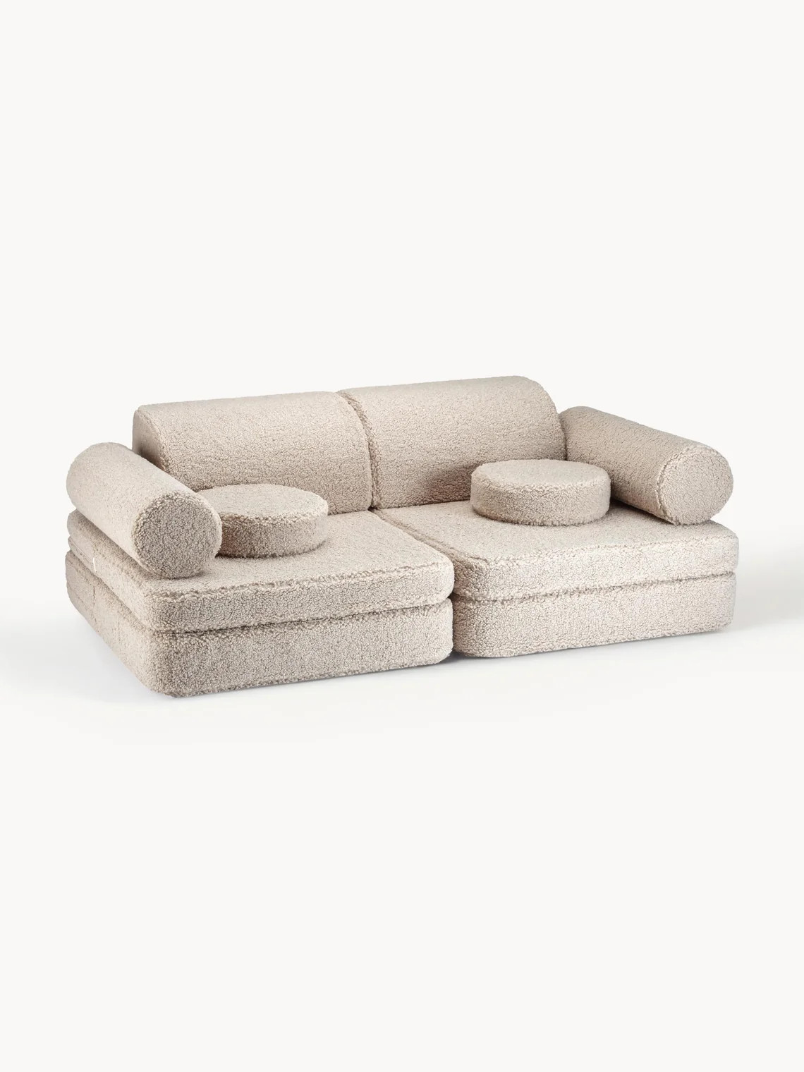 Modulares Kinder-Spielsofa Sugar aus Teddy, handgefertigt | Westwing EU