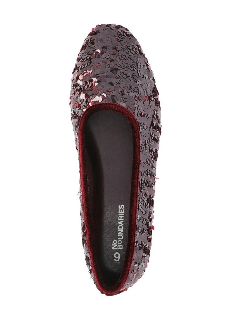 No Boundaries Women's Sequin Ballet Flats | Walmart (US)