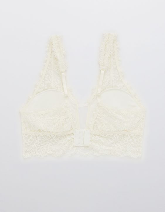 Aerie Eyelash Lace Plunge Bralette | American Eagle Outfitters (US & CA)
