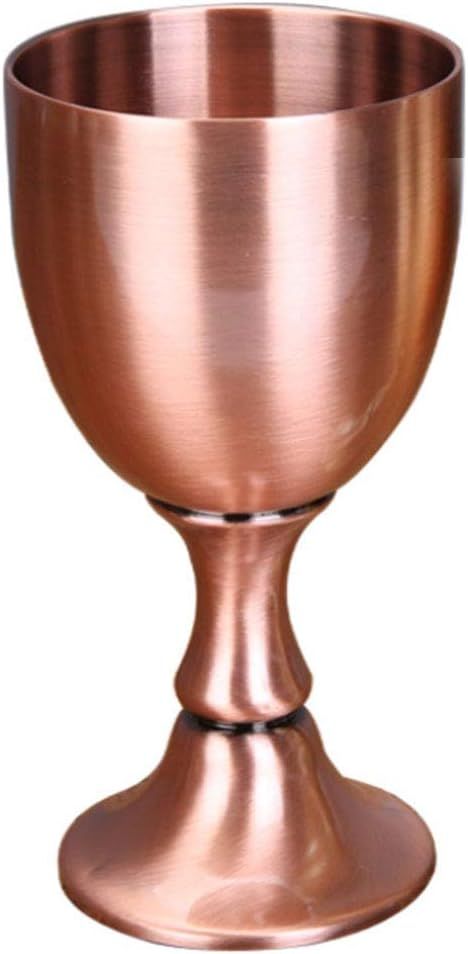 Wine Goblet Glasses Chalice 3.5 OZ European Liquor Cup Metal Copper Handmade Glass 100 ML Silver ... | Amazon (US)