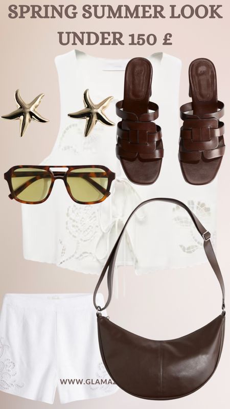 White shorts, white top, brown mules, brown bag, tortoiseshell sunglasses, star earrings, budget outfit, under 150£ outfit, summer outfit 

#LTKstyletip #LTKfindsunder50 #LTKfindsunder100