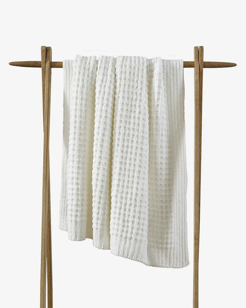 Waffle Lightweight Throw - Off White / 75"" x 52 | Plow & Hearth