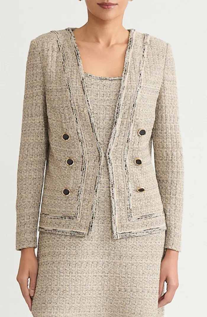 x Tanya Foster Shimmer Tweed Knit Jacket | Nordstrom