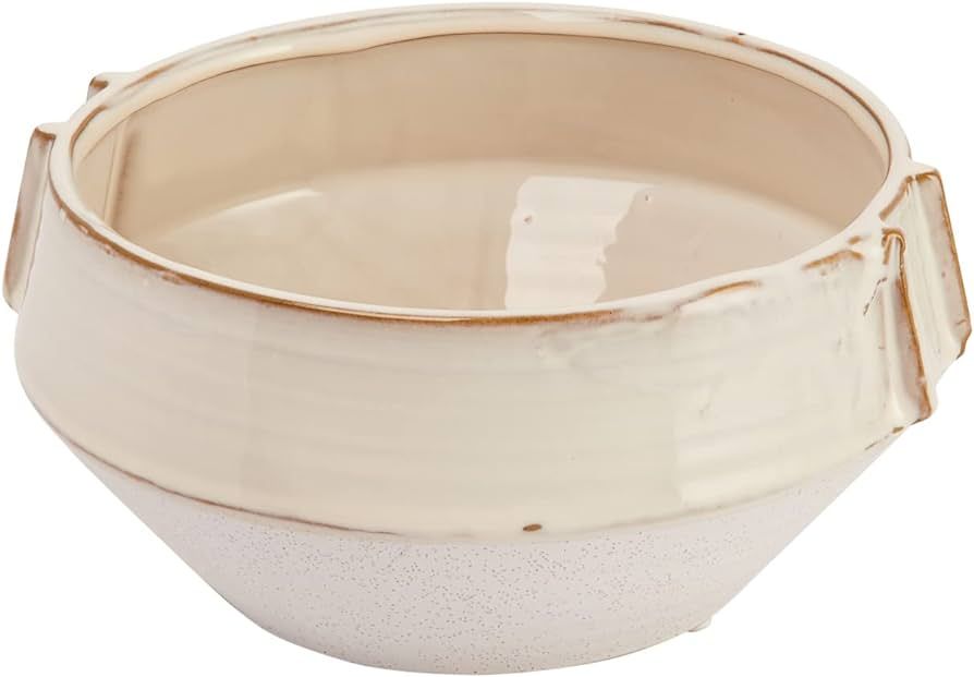 Bloomingville Round Stoneware Planter with Reactive Glaze, Cream | Amazon (US)