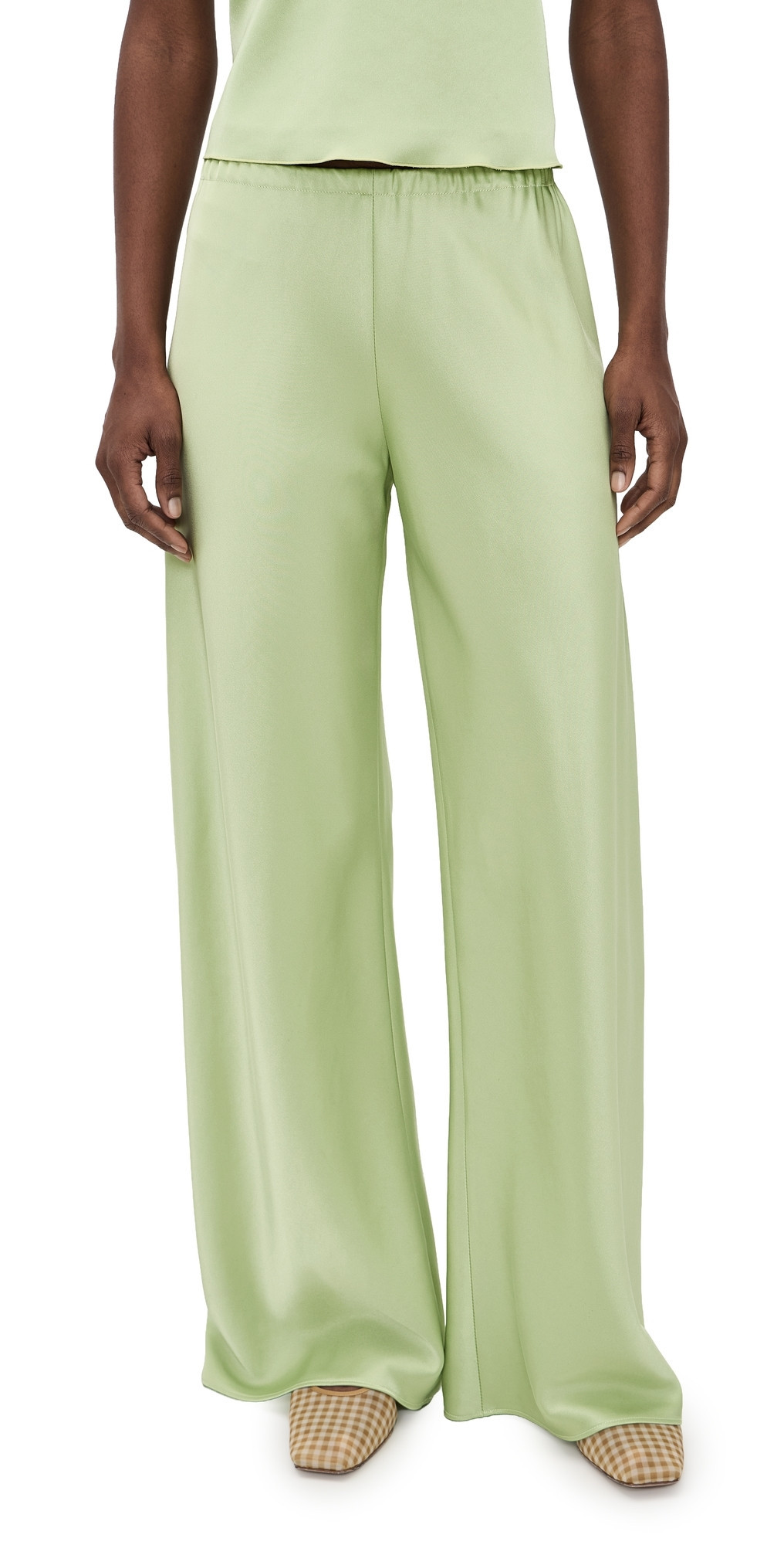 La Ligne Double Face Satin Colby Pants Celadon XXS | Shopbop