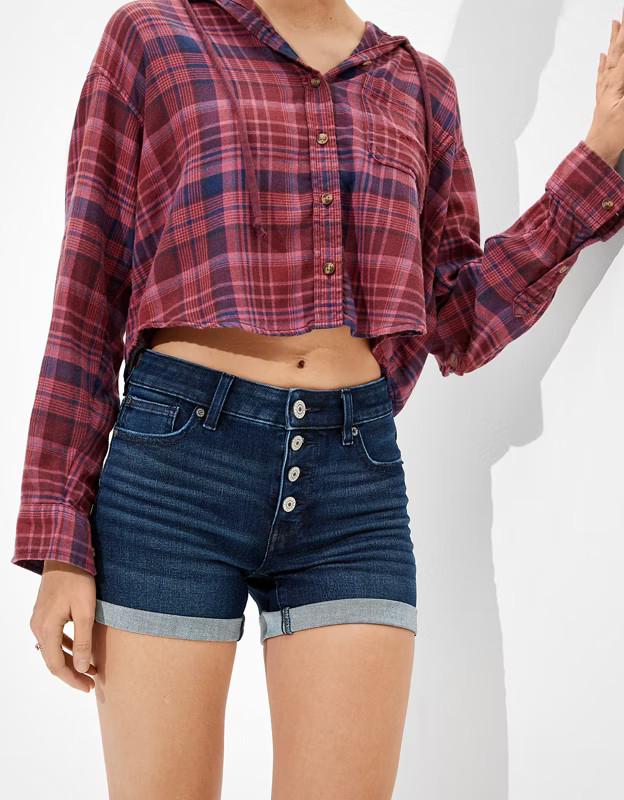 AE Dream Denim Midi Short | American Eagle Outfitters (US & CA)