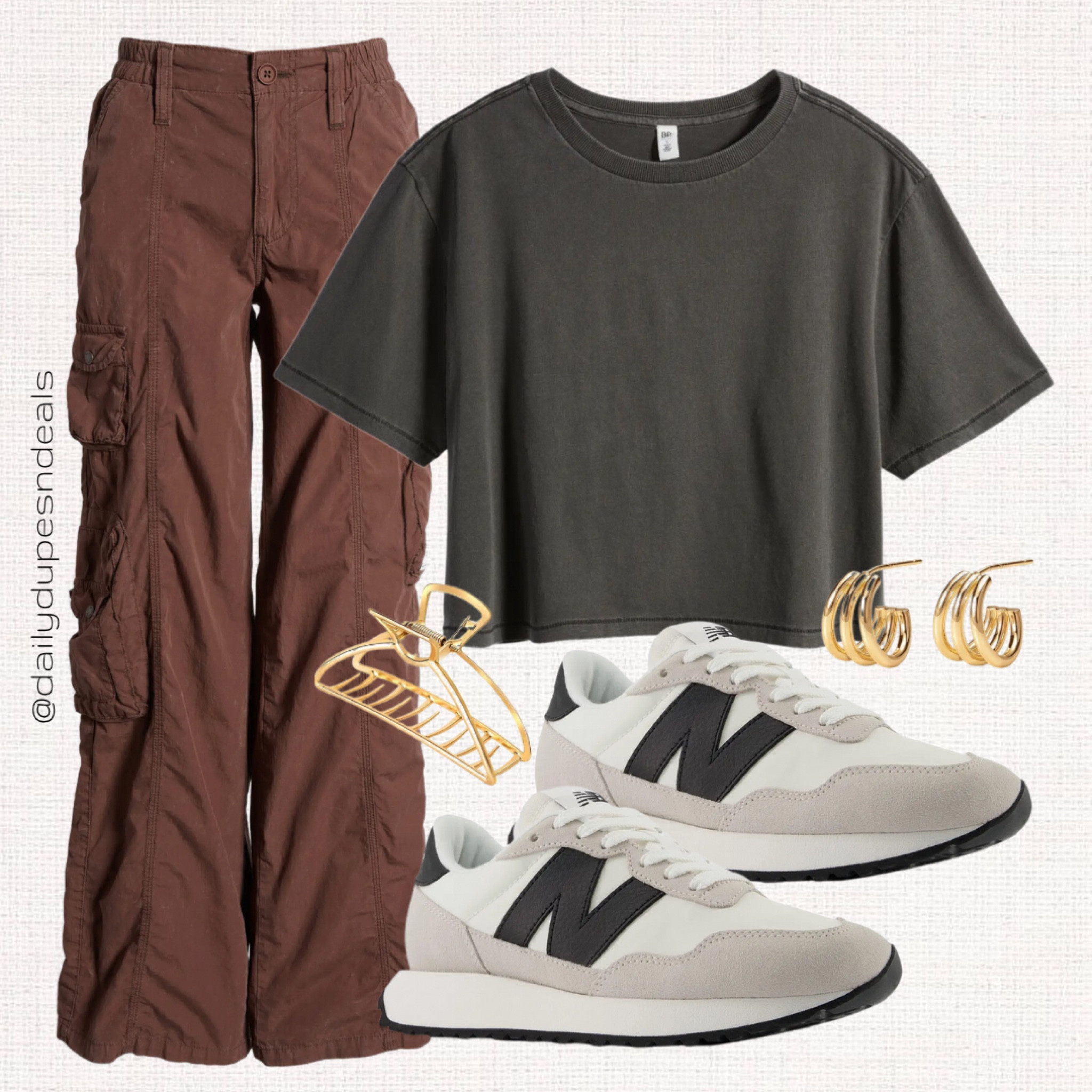 Cargo pants crop tshirt sneakers new balance gold earrings fall transition Amazon Nordstrom 

#LTKstyletip #LTKfindsunder50 #LTKfindsunder100