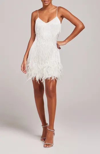 Lottie Fringe Feather Minidress | Nordstrom