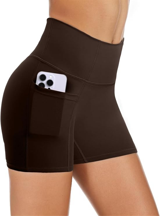 COPYLEAF Biker Shorts Women with Pockets 5'' High Waisted Workout Shorts | Amazon (US)