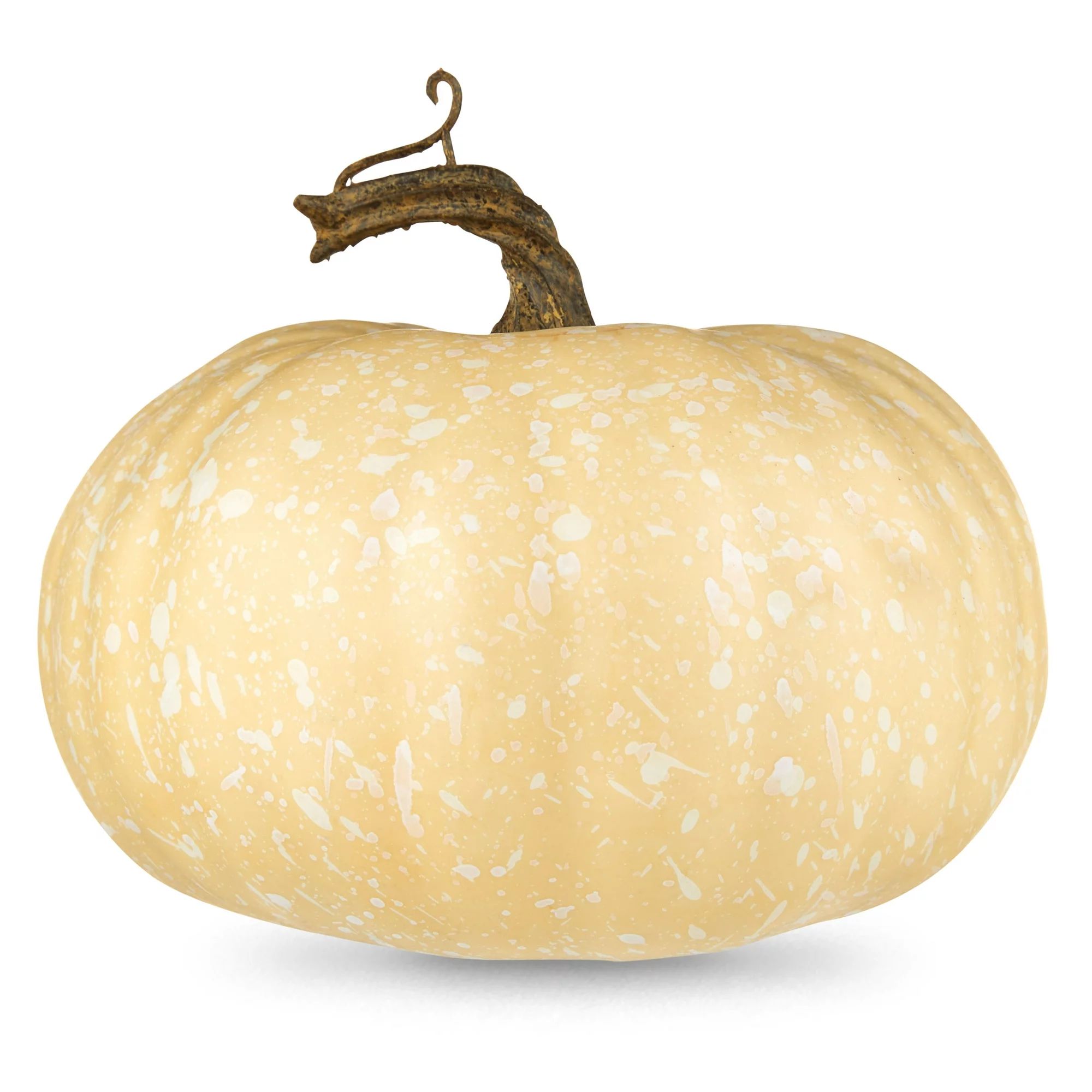 Harvest 6 in Small Splatter Short White Foam Pumpkin Decoration, Way to Celebrate | Walmart (US)