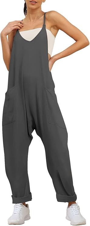 Trendy Queen Womens Jumpsuits Casual Summer Onesie Rompers Sleeveless Loose Baggy Overalls Jumper... | Amazon (US)