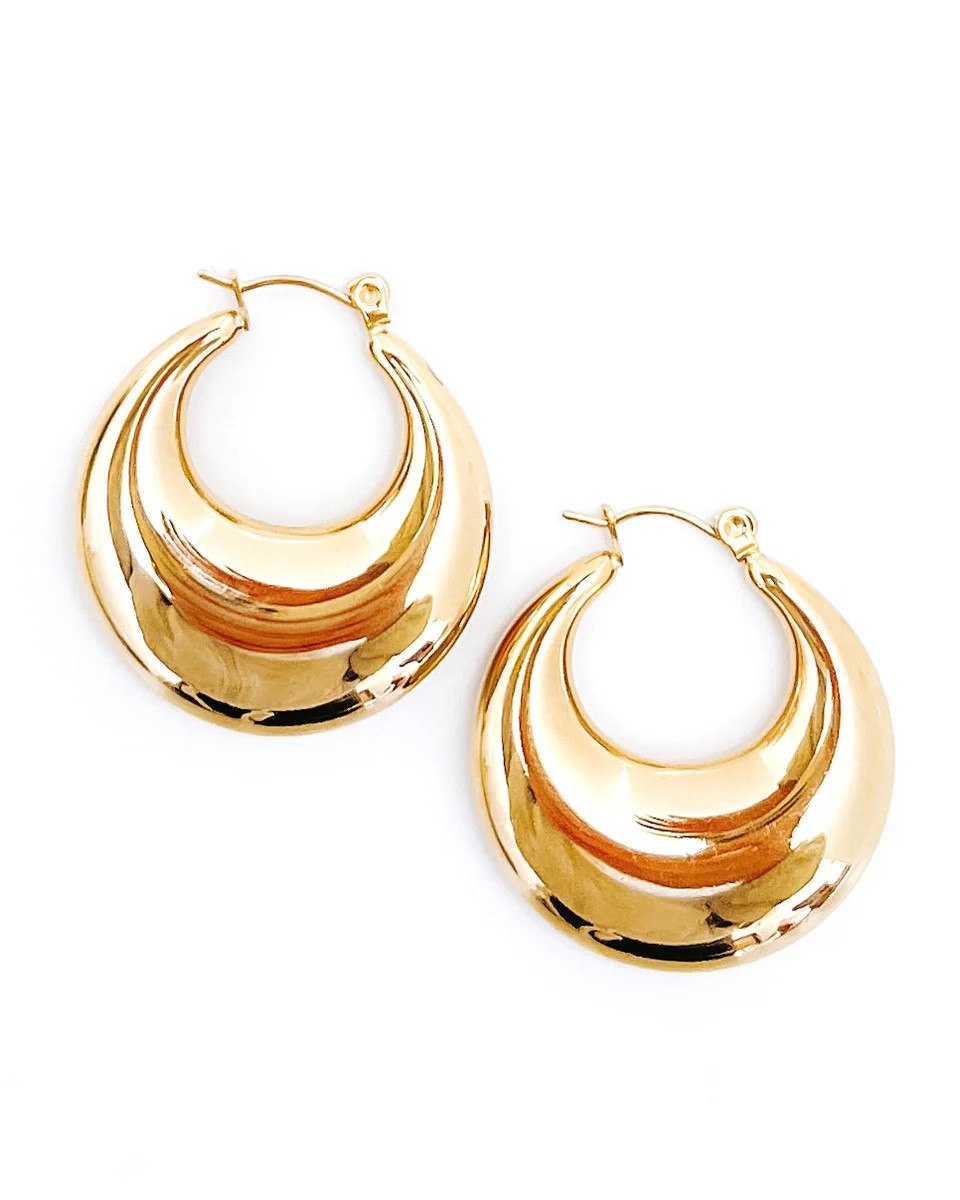 England Gold Hoop Earrings | BÉLJOY