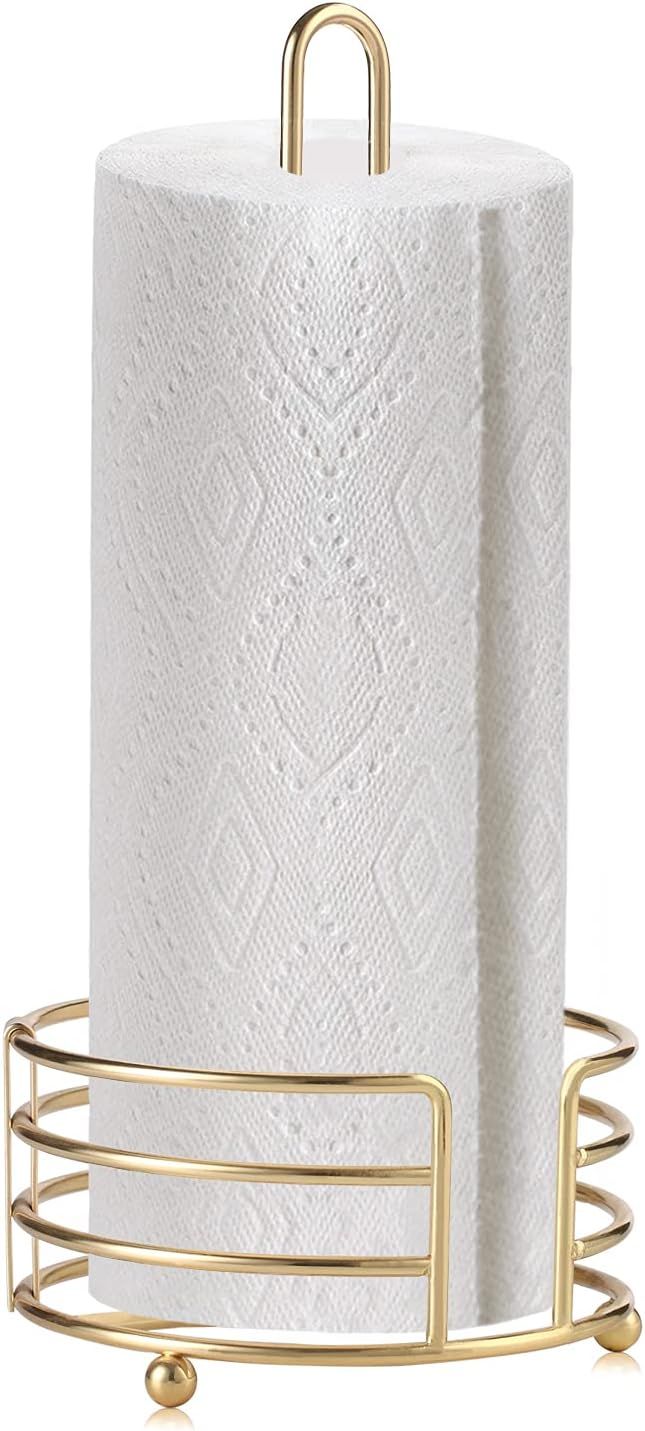 Buruis Standing Paper Towel Holder, 13 X 6 Inch Modern Decorative Countertop Rolls Holder, Metal ... | Amazon (US)