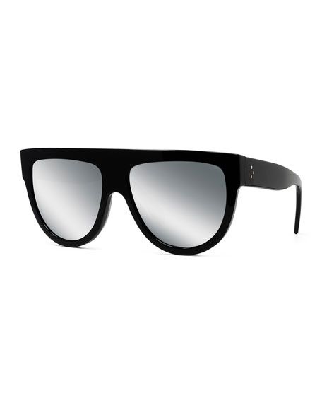 Celine Flattop Gradient Shield Sunglasses, Black Pattern | Neiman Marcus