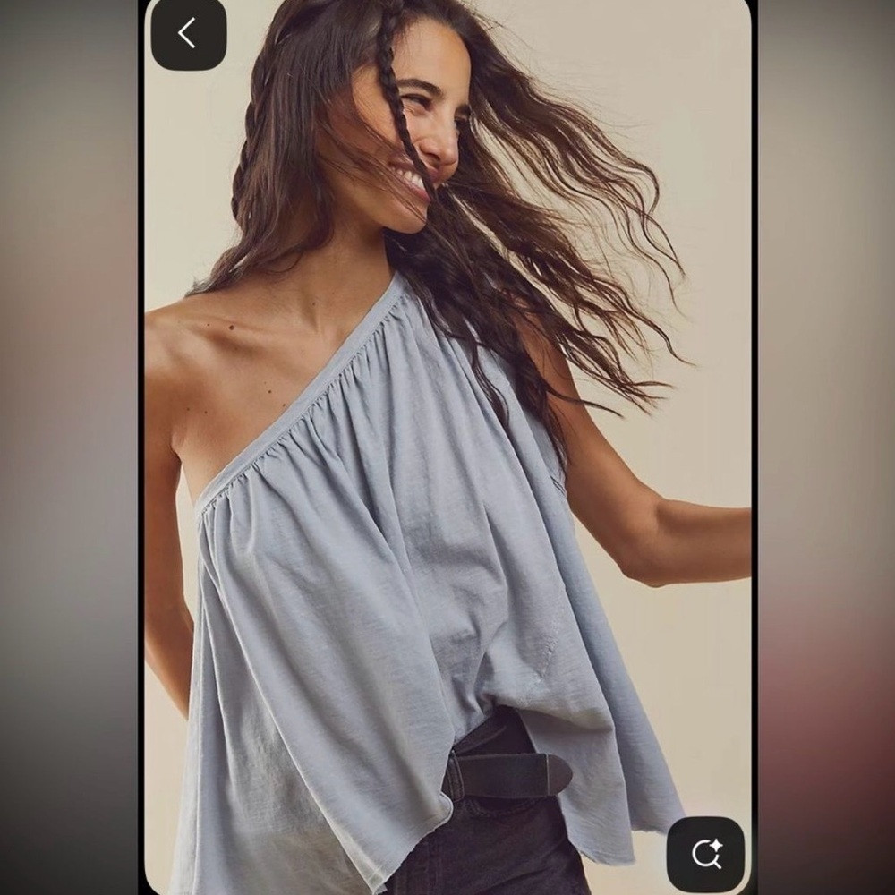 We the Free One-Shoulder Light Blue Women's Top | Poshmark