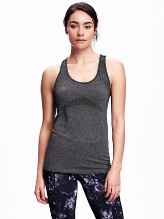 Old Navy Go Dry Fitted Performance Seamless Tank For Women Size L - Black | Old Navy US