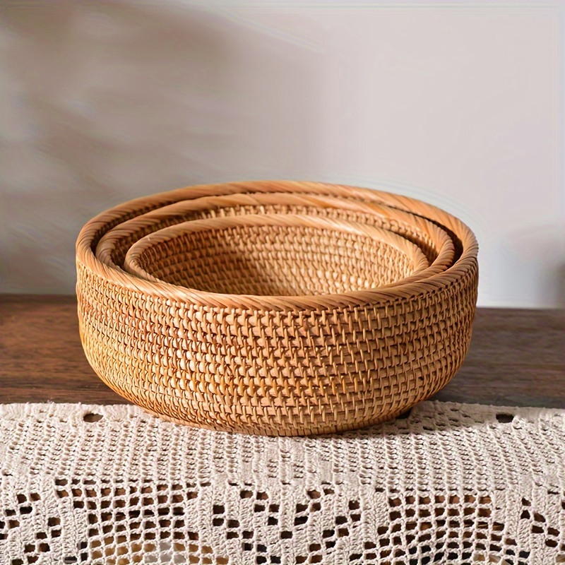 Rattan Bread Basket Circular Bread Basket Woven Decorative - Temu | Temu Affiliate Program