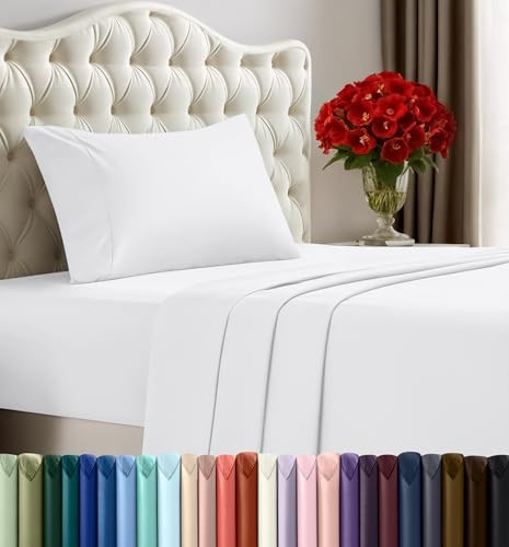 Utopia Bedding Twin Sheet Set 3 Piece Bed Sheets for Twin Size Bed, Hotel Luxury, Extra Soft, Cooling Bed Sheets - Wrinkle, and Fade Resistant (White) | Amazon (US)