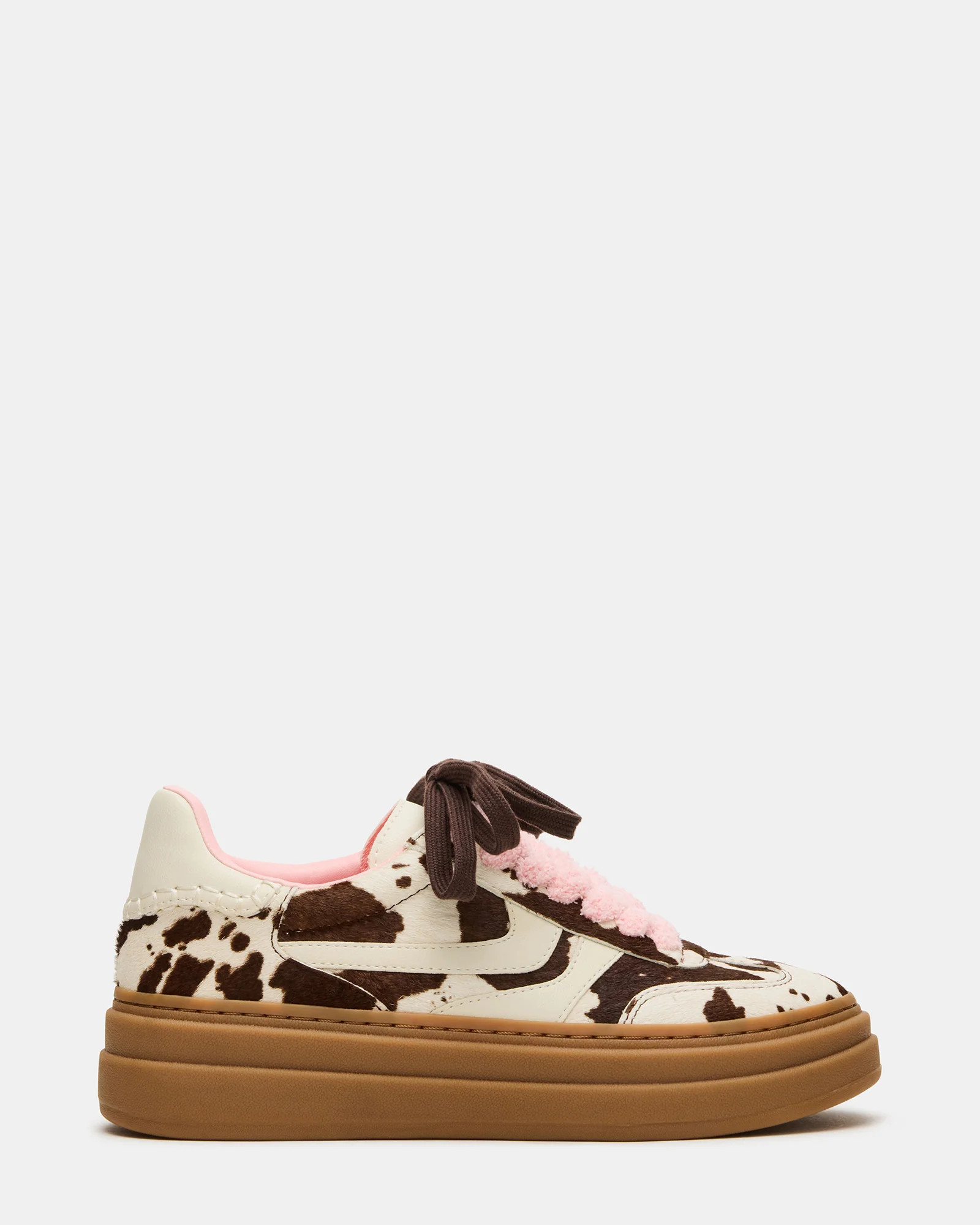 DODGE Brown Cow Print Low-Top Platform Women's Sneaker | Steve Madden (US)