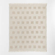 Hi/Low Square Stone Tan Flatweave Kids Performance Area Rug 5'x8' + Reviews | Crate & Kids | Crate & Barrel