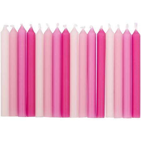 Great Value Pink Ombre Birthday Candles, 16-Count | Walmart Online Grocery