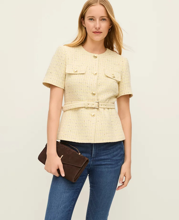 Tweed Belted Jacket | Ann Taylor