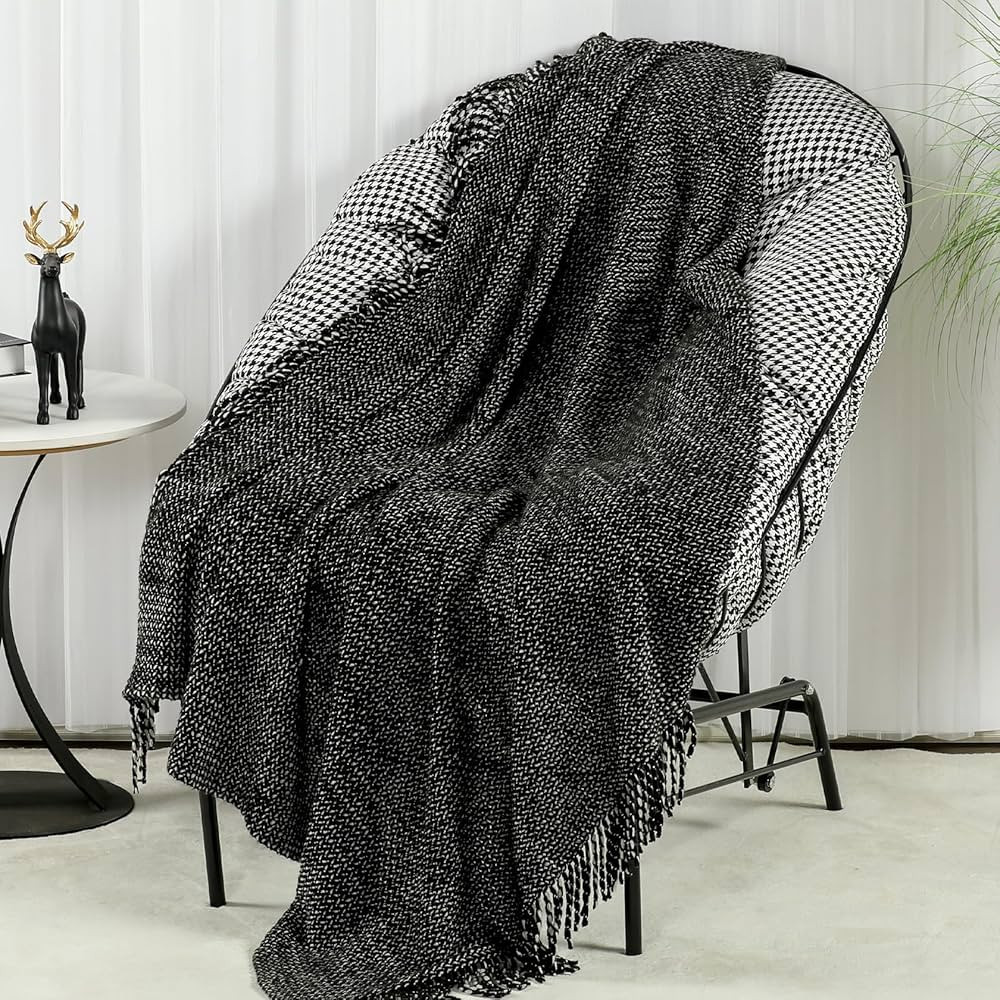 Knitted Throw Blanket for Couch, Soft Farmhouse Throw Blanket with Tassels,Home Decorative Lightw... | Amazon (US)