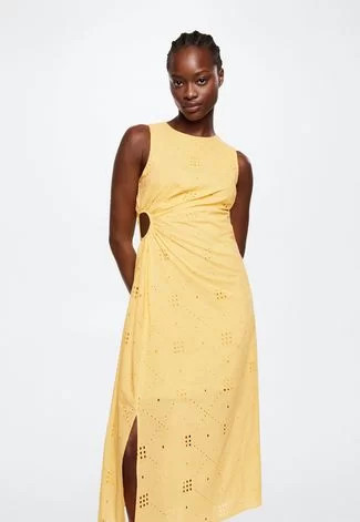 Vestido Mango Midi Laise Amarelo | Dafiti (BR)