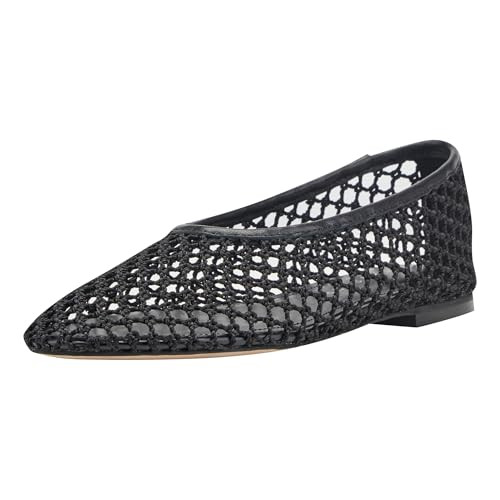 Marc Fisher LTD Women's Jazlyn Flat, Black Mesh/Leather 001, 5.5 | Amazon (US)