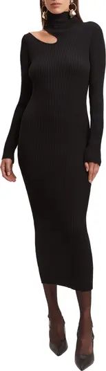 Ainsley Cutout Long Sleeve Turtleneck Rib Sweater DressBardot | Nordstrom