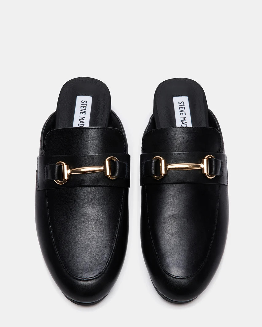 KANDI Black Leather Loafer | Black Designer Loafers for Women | Steve Madden (US)