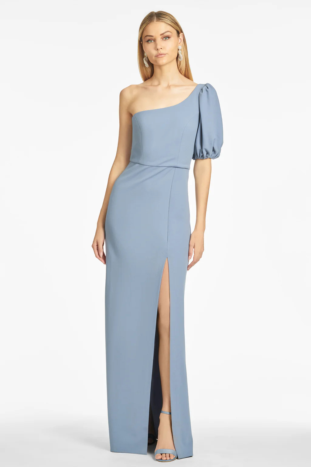 Nadia 4-Way Stretch Crepe Gown  - Slate Blue | Sachin & Babi