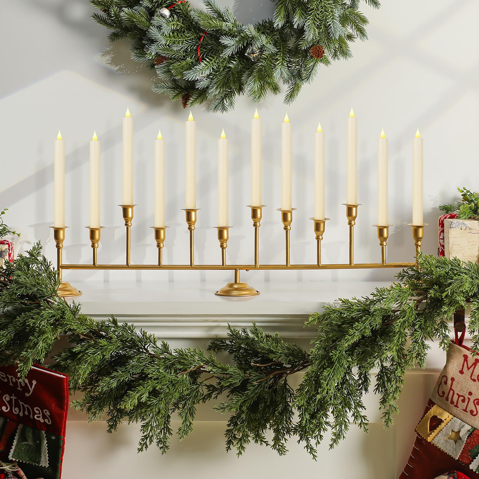Chengu Gold Candelabra Candle Holders 12 Arm 7 Inch Tall Taper Candlestick Holder Vintage Table C... | Amazon (US)