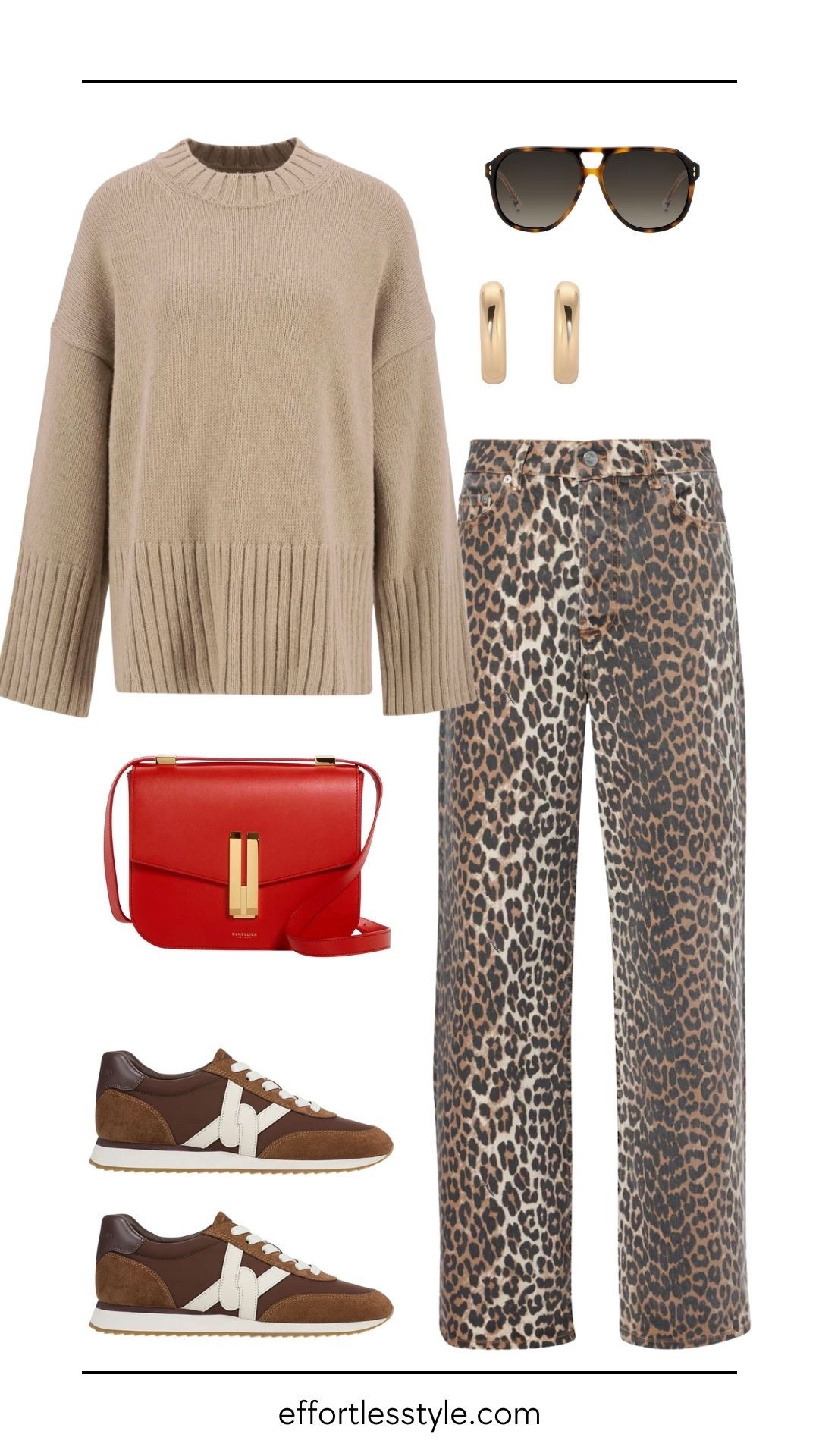Leopard print denim is a bold choice, so I styled it with a neutral oversized sweater and sneakers to keep the look balanced. A pop of color with the red crossbody adds interest without overwhelming the print. When working with statement pieces, grounding them in neutrals and then layering in one standout accessory is an easy way to keep the outfit chic and wearable.

#LTKStyleTip #LTKBeauty #LTKSeasonal